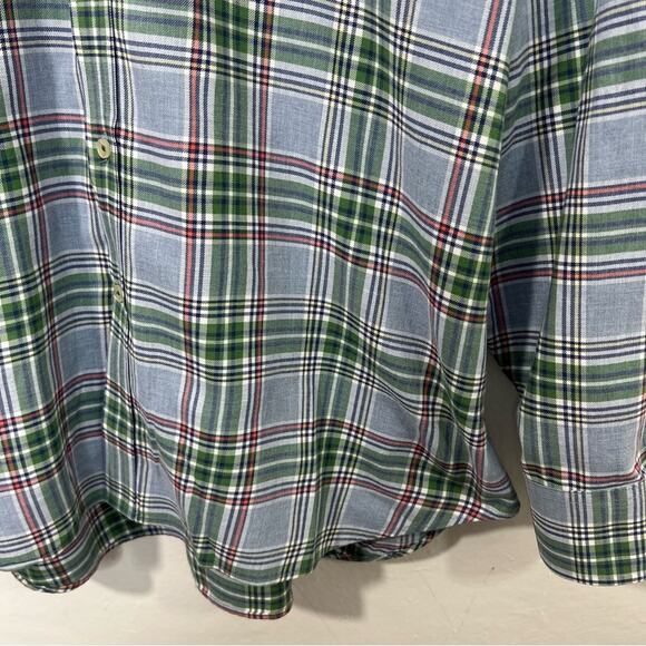 Southern Tide Green Blue Pastel Plaid Classic Fit Cotton Button Down Shirt XL - Picture 6 of 11